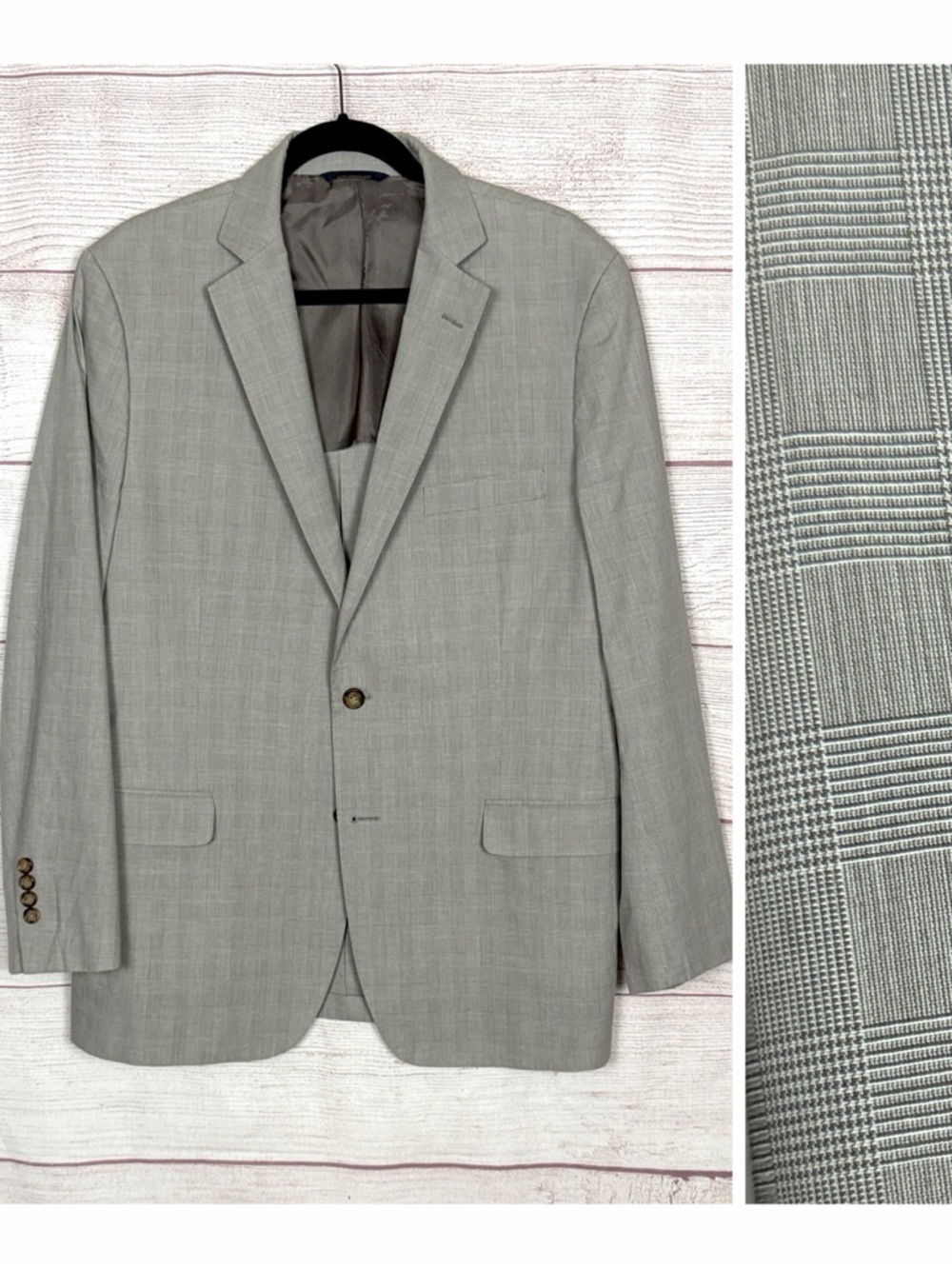 Brooks Brothers Gray Blazer Cotton Italian Fabric Lightweight Fitzgerald  43R